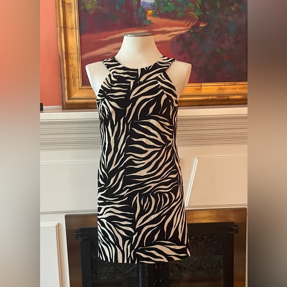 Milly size 6 zebra print sleeveless dress